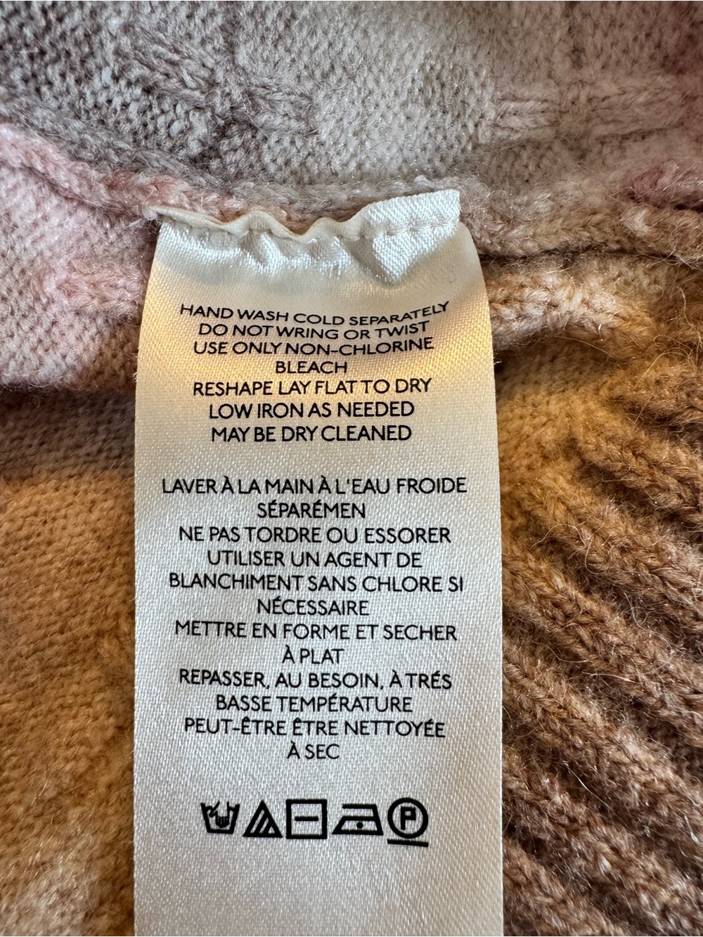 Anthropologie Pilcro Ombre Turtleneck Sweater Pink Brown Striped Cropped Small - Picture 3 of 5
